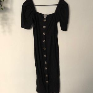 [RARE] ASOS black linen sweetheart midi dress!